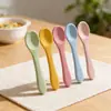 Talheres de Garfo e Colher Full Silicone de Grau Alimentício Certificados Transfronteiriços Garfo e Colher de Treinamento para Bebês Comer Talheres Infantis
