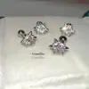 Prego de Orelha Exquisito com Estrela de Seis Pontas Cravejada de Diamantes Zircônia Grande Brincos Studs de Orelha Estrela Awn