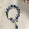 Pulsera de Cerámica Jingdezhen Borla de Estrella Cuerda Trenzada Pulsera de Cerámica Estilo Étnico Estudiante Cuerda Trenzada a Mano Puesto de Joyería