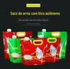 Em estoque impressão colorida saco de bico de arroz 5 Jin auto-sustentável saco de embalagem de arroz portátil 10 Jin saco de bico de sucção para impressão