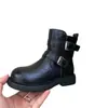 Novidades de Inverno 2026: Botas Infantis de Couro Genuíno com Dupla Fivela Estilo Britânico, Elegantes e Simples, Forradas, Botas de Cavaleiro para Meninas