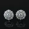 Amazon Europeo y Americano Nuevos Pendientes de Gama Alta Lujo Completos de Moissanita Pendientes de Copo de Nieve Pendientes de Plata S925 para Boda Novia