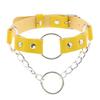 Oye Nuevo Moderno Hueco Cuero PU Anillo Colgante Collar Cadena Punk Anillo O Correa de Cuello Cadena de Cuello Candado