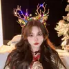 Diadema con Astas de Reno Navideño Pasador para el Cabello para Mujeres Accesorios para Sesión de Fotos Navideña 2025 Nuevo Regalo de Navidad Diadema Adorno para el Cabello