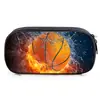Fornecimento transfronteiriço criativo estojo de lápis de basquete estojo de lápis com estampa de padrão de futebol gelo fogo estojo de lápis de estudante desenho animado material de escritório estojo de lápis