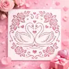 Modelos de Pintura Vazados Temáticos de Dia dos Namorados Mais Vendidos da Amazon, Modelos Românticos de Pintura Spray com Coração de Amor Cisne para Feriado