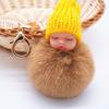 Comercio exterior transfronterizo muñeca para dormir bola de pelo con llavero DIY colgante para bolso llavero de coche joyería pequeños regalos