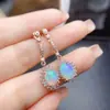 Venta al por mayor de fábrica Populares Pendientes de Ópalo Blanco Natural Plata S925 Incrustado Piedra Principal 6*8 Joyería de Lujo Venta Directa de Fábrica