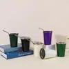 Copo de Água de Aço Inoxidável 304 para Exterior Abertura com Borda Enrolada Estilo Ins Copo de Café e Bebida Fria 500ml Espessado Estilo Camping Copo de Cerveja
