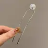Elegante Pasador de la Dinastía Han Peine en Forma de U Artefacto para el Cabello Pasador con Cabeza de Bola Estilo Antiguo Adorno Fijo para el Cabello para Mujeres en la Parte Posterior de la Cabeza