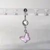 Unha de Umbigo Borboleta Anel de Umbigo Quatro Cores Moca Aço Inoxidável Botão de Umbigo Perfurado Nova Atacado Joias de Body Piercing