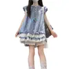 Vestido de Verano para Niña con Leggings Incluidos Nuevo Estilo 2026 Vestido de Verano con Mangas Abullonadas para Niña Grande Estilo Coreano de Moda