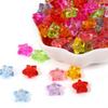 Material acrílico transparente cor fosca estrelas com contas diy pulseira infantil acessórios de cabelo contas soltas