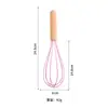 Batidor de Huevos Manual de Silicona con Mango de Madera, Disponible en Múltiples Colores, Resistente a Altas Temperaturas, Herramienta Doméstica para Mezclar Pasteles y Hornear, en Stock