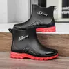 Botas de chuva da moda 2023 masculinas para cozinha, exterior, impermeáveis, de construção, resistentes ao desgaste, botas de chuva para canteiro de obras, proteção para trabalhadores, sapatos d'água masculinos plataforma