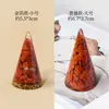 Estante de almacenamiento de anillos con forma de cono de grava de cristal natural, manualidades de cristal de resina, pirámide con forma de cono al por mayor