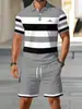 Comércio Exterior Aliexpress Temu Moda Masculina Casual Camiseta Polo de Manga Curta Estampa 3D Conjunto de Roupas e Calças