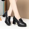 Zapatos Planos de Dropshipping, Zapatos de Pasarela Cheongsam, Zapatos de Plataforma Impermeables de Suela Gruesa para Mujeres de Mediana Edad, Mocasines de Boca Profunda, Zapatos de Cuero de Tacón Alto para Mujer