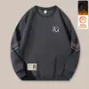 Sudadera de Terciopelo para Hombre Otoño e Invierno Jersey de Cuello Redondo de Manga Larga Camiseta Base para Hombre Tops Versátiles Casuales Holgados para Hombre Ropa de Hombre