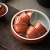 Taza de Té Roja Antigua de Alumbre Mo Ji Juego de Té Kung Fu Bronceado Taza de Té Pequeña Cerámica Imitación Planchado Taza de Té Antigua