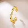 Amazon Moda Transfronteriza Europea y Americana Anillo Abierto Personalizado Ojo del Diablo Ojo Azul Anillo para Dedo Índice Dedo Meñique Alta Gama