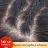 Mão dupla agulha top reparação peruca feminina cabelo real sem traços cobrindo cabelo branco cabelo careca volume adicional peruca leve fofa