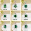 Transmisión en Vivo de Tiktok Dropshipping Collar de Plata S925 Floral Esmeralda Accesorios para Mujer Regalo Cadena para Clavícula Conmemorativa Colgante