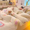 Edredón de Felpa Grueso de Doble Cara para Invierno al por Mayor, Ropa de Cama de Felpa de Leche y Felpa de Cordero, Edredón para Persona Doble de Hogar para Cuatro Estaciones, Núcleo de Edredón Individual para Dormitorio