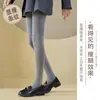 Medias de Rejilla Rombos Grises Primavera y Otoño Delgadas Algodón Puro Ligera Presión Adelgazantes Gris Verano Ropa Exterior Leggings Medias