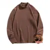Camiseta Base Versátil Ins-Trendy de Manga Larga de Color Sólido de Doble Cara de Forro Polar para Hombre DeRong 2025 Otoño/Invierno Nuevo de Cuello Alto