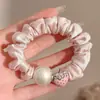Goma para el pelo simple de satén estilo coreano para mujer, sujetador antideslizante para coleta alta, cuerda de pelo colorida, accesorio para el pelo elástico