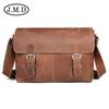 Bolsa transversal vintage Jiameda de couro genuíno masculina, atacado internacional, bolsa de couro Crazy Horse de 12,9 polegadas para iPad, bolsa de ombro, bolsa mensageiro