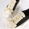Cordones planos de 2.2 cm con sonrisa abierta, cordones trenzados coloridos adecuados para zapatos blancos, zapatos deportivos, zapatos casuales, cordones anchos