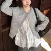 Nuevo Suéter de Punto Cardigan Coreano Estilo Retro de Lunares para Mujer, Top Casual Versátil Adelgazante, Moderno