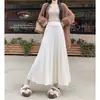 Falda de punto suave y acogedora para mujer de comercio exterior transfronterizo, falda de lana de cintura alta adelgazante para otoño e invierno, falda plisada de línea A de dobladillo ancho de longitud media