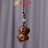 Sándalo Verde, Ciprés Rojo, Talla en Madera Pintada de Palo de Rosa, Inmediatamente con Monedas de Cobre, Cadena para Teléfono Móvil de Caballo, Colgante para Decoración de Coche