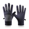Luvas Esportivas de Ciclismo ao Ar Livre para Primavera e Outono Masculinas de Inverno Veludo À Prova de Vento Quente Sem Dedos Veículo Elétrico Delivery Tela de Toque Luminoso