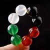 Cuentas Sueltas de Ágata Roja, Negra y Verde Natural, Accesorios Semiacabados para Pulsera de Cuentas Redondas DIY de Jade, Cuentas de Ágata