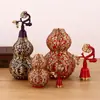 Adorno de Calabaza Roja China de la Fortuna en Latón, Tapa Abrible, Adecuado para Regalos de Apertura de Tienda, Decoración de Escritorio de Cobre