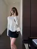 Suéter corto de punto suave, resistente y con lentejuelas estilo coreano para mujer, nuevo para otoño e invierno 26 H090305
