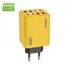 Cargador Esmerilado de 240W 4 USB + 4 PD Cabezal de Carga para Teléfono Multi-puerto 5V2A 12W + 12W Adaptador de Corriente