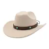 Aliexpress Amazon Sombrero de Copa de Lana de Una Línea para Hombre y Mujer Sombrero de Vaquero Sombrero de Jazz Sombrero de Copa de Ala Ancha Yzd099