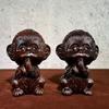 Talla de Madera de Ébano de una Figura de Mono, Adorno de Mono No Enojado, Mono del Zodiaco, Linda Decoración de Escritorio, Compatible con los Cinco Elementos, Feng Shui