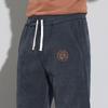 Calça de veludo cotelê masculina para homens de meia-idade, primavera e outono, cintura elástica, tubo reto, folgada, calça casual, outono e inverno, calça masculina de veludo cotelê