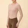 Roupas de yoga leves, com sensação de "quase nada", para mulheres, de secagem rápida, respiráveis, tops esportivos de manga curta e manga longa, tops de fitness, em estoque, direto do fabricante