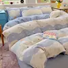 Conjunto de quatro peças de algodão lavado com bolinhas estilo ins, fresco e simples, capa de edredom e lençol de puro algodão, conjunto de três peças de algodão para dormitório estudantil 4