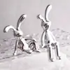 Decoração de Coelho de Orelha Longa Eletrodepositada Moderna Nórdica Senso Avançado Luxo Leve Carro Sala de Estar Tendência Brinquedo Decoração Casa Decoração Macia Decoração