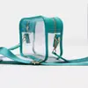 Bolsa de Ombro Colorida com Zíper Impermeável Bolsa de Armazenamento Transparente em PVC para Mulheres Bolsa Transparente Portátil para Uso Externo