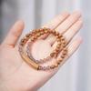 Sándalo Verde Hoja Pequeña Sándalo Rojo Seda Dorada Nan DIY Ágata Ceniza Pulsera de Doble Círculo Nuevo Estilo Chino Pulsera de Medio Pulsera de Cinco Piezas Tarjeta