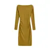 26093-26 Otoño estilo coreano un hombro cuello diagonal color macarrón corte ajustado bodycon Rachel vestido largo